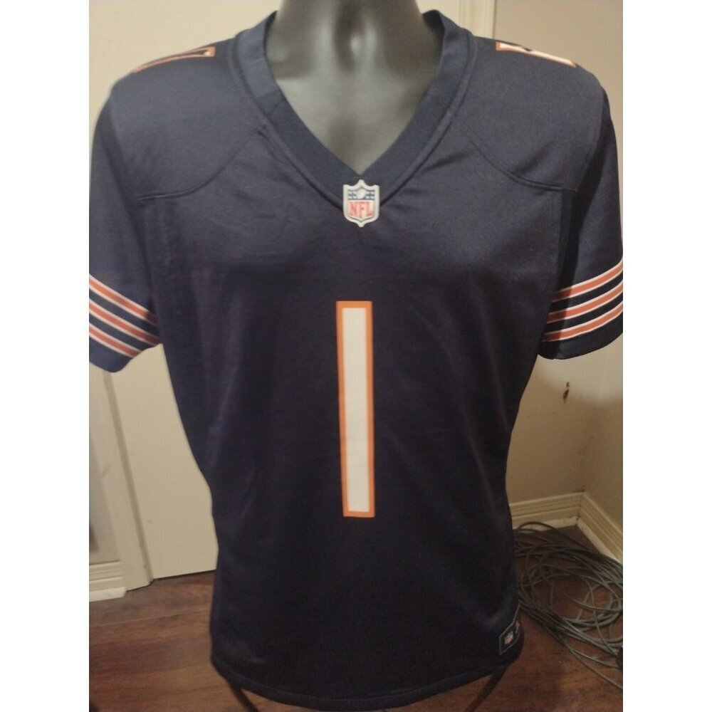 Justin Fields Nike Adult 2XL Chicago Bears On Field Jersey Navy Blue NFL